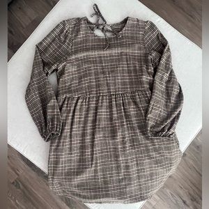 American Eagle Plaid Tie Back Babydoll Dress - Size M